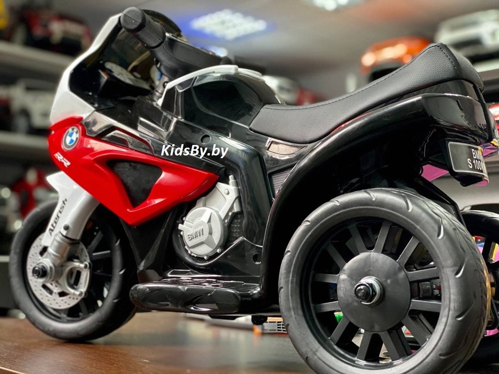 Детский электромобиль, мотоцикл RiverToys BMW S1000 RR JT5188 (черный) VIP - фото2