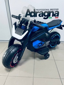 Детский электромобиль, мотоцикл RiverToys X111XX (синий) - фото