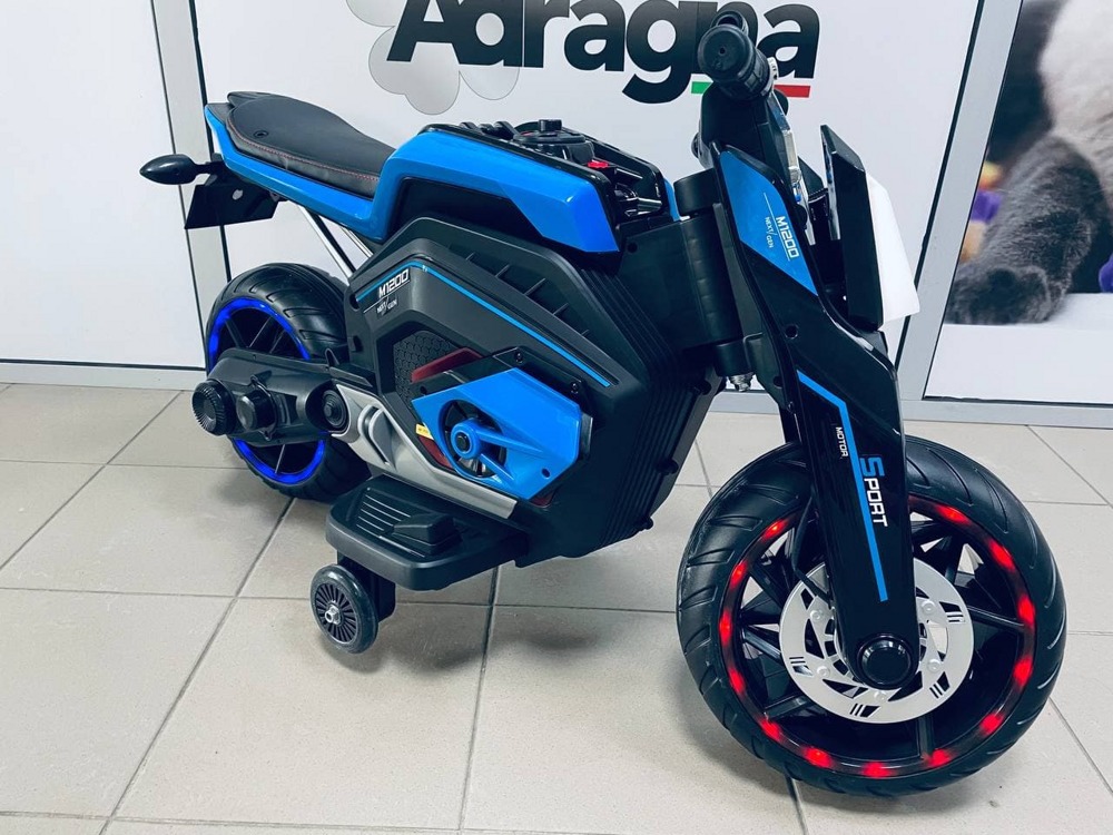 Детский электромобиль, мотоцикл RiverToys X111XX (синий) - фото4