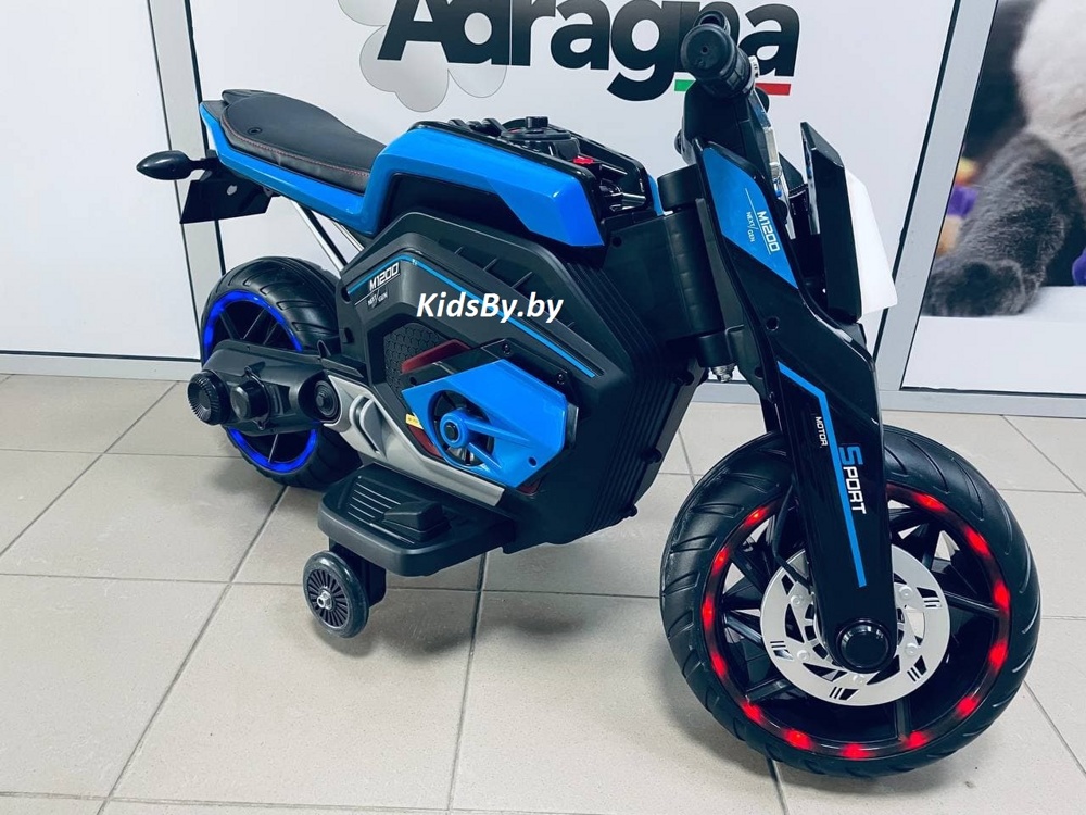 Детский электромобиль, мотоцикл RiverToys X111XX (синий) - фото6