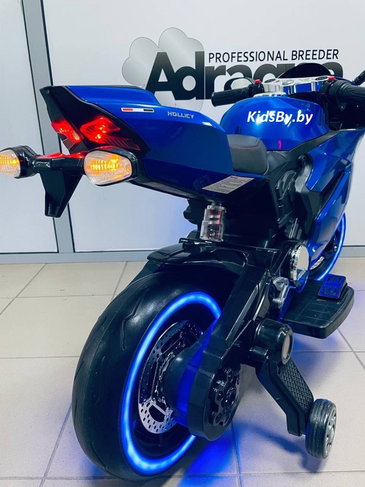 Детский электромобиль, мотоцикл RiverToys A001AA (синий) Ducati - фото4