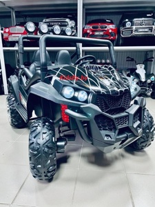 Детский электромобиль RiverToys Buggy T888TT 4WD (черный паук) полноприводный двухместный - фото