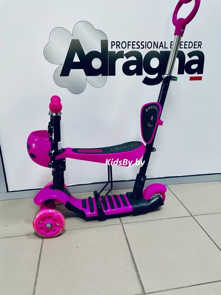 Детский самокат 21st Scooter 5 в 1 Божья коровка цвет розовый - фото2