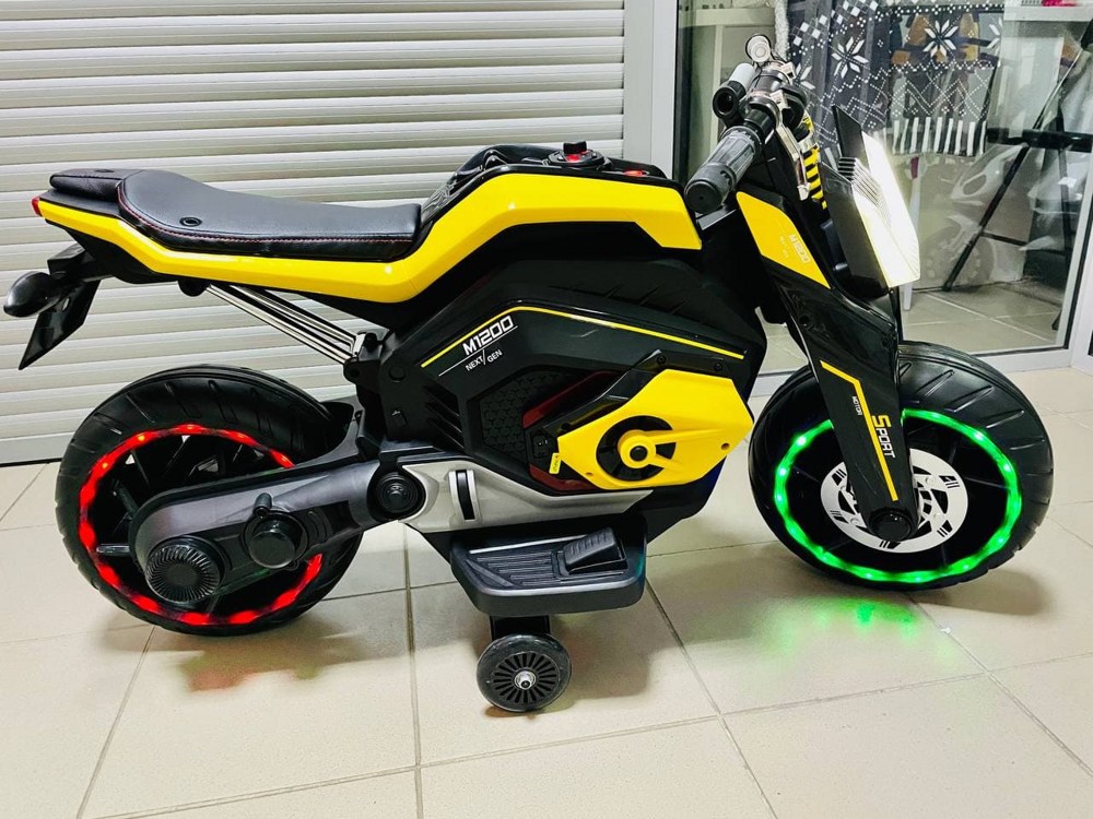 Детский электромобиль, мотоцикл RiverToys X111XX (желтый) - фото2