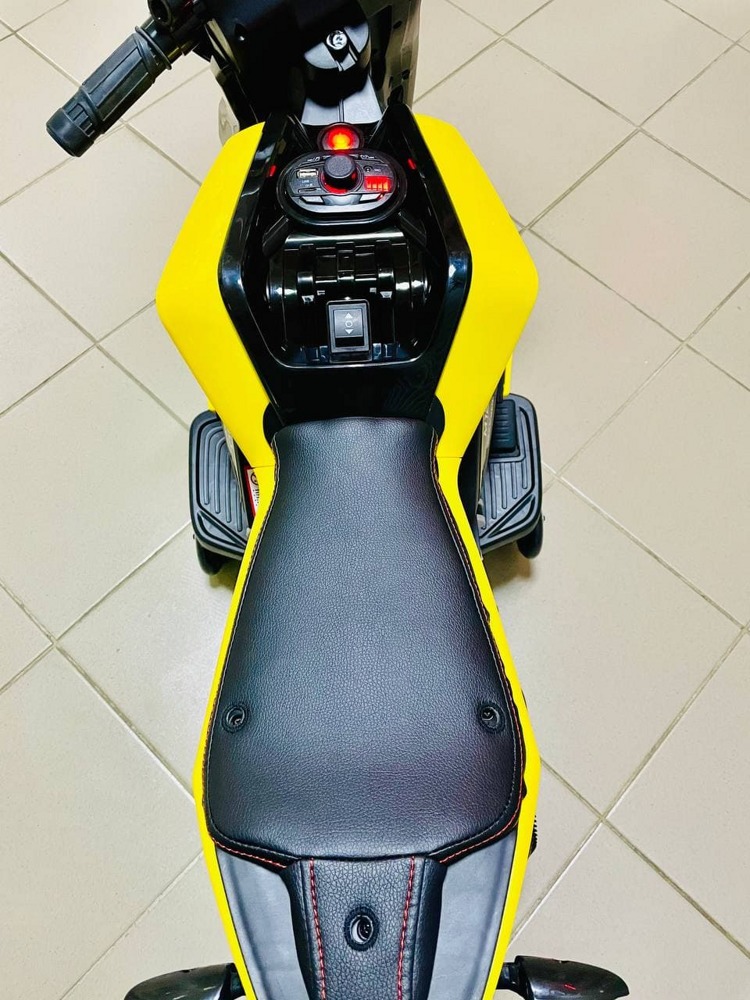 Детский электромобиль, мотоцикл RiverToys X111XX (желтый) - фото4