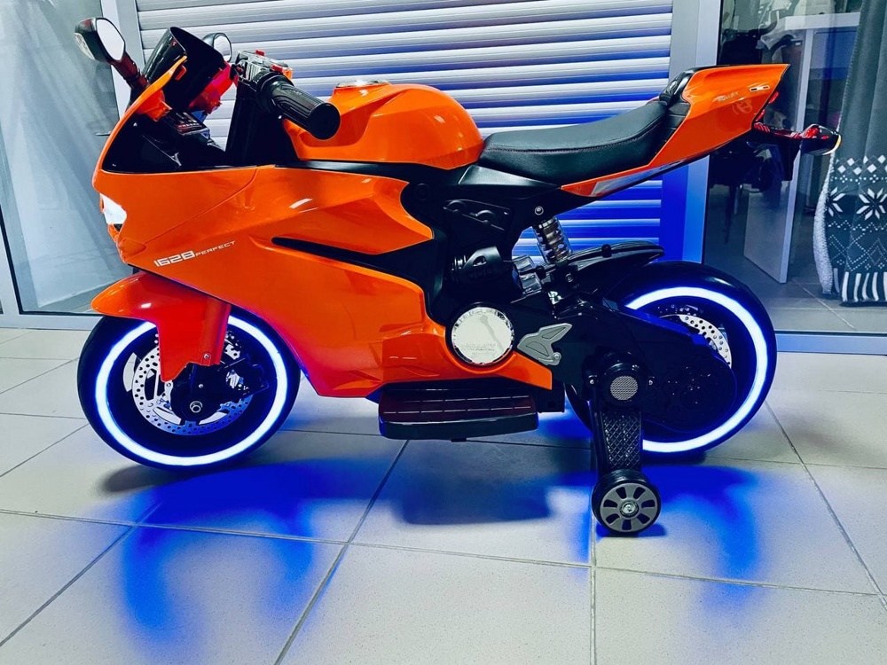 Детский электромобиль, мотоцикл RiverToys A001AA (оранжевый) Ducati  - фото5