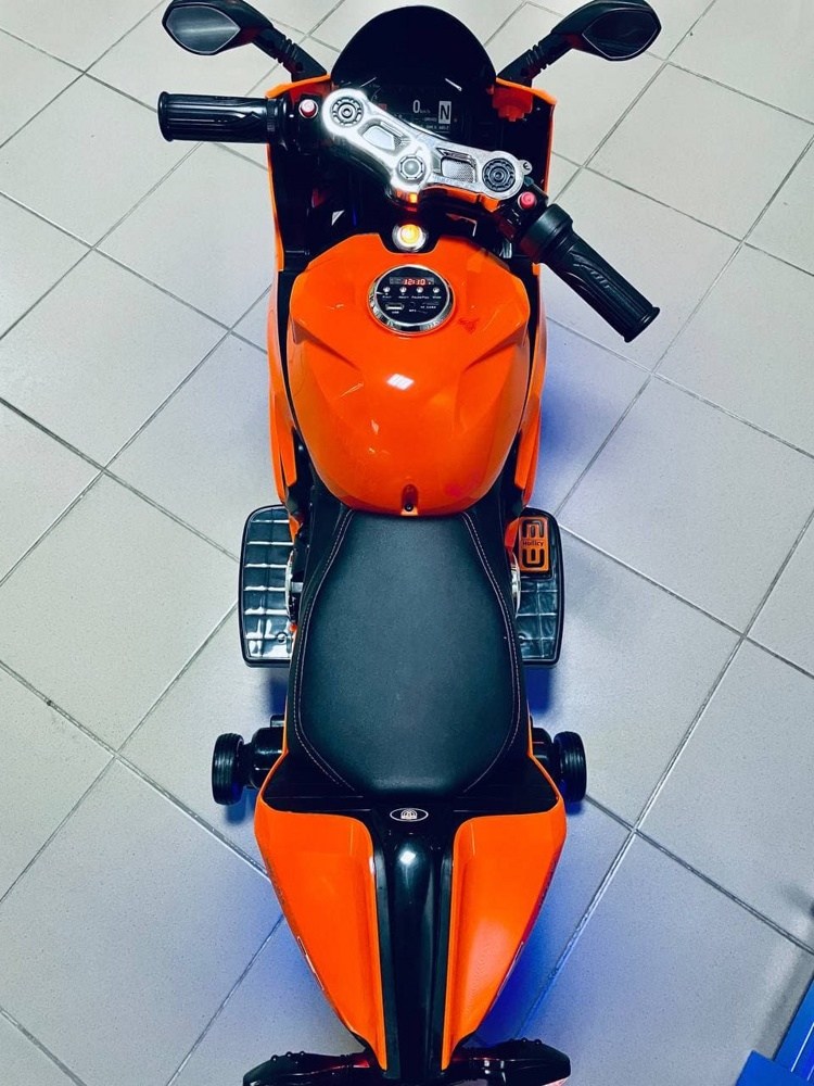 Детский электромобиль, мотоцикл RiverToys A001AA (оранжевый) Ducati - фото2