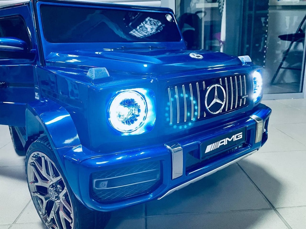 Детский электромобиль RiverToys Mercedes-Benz G63 T999TT (синий) глянец (автокраска) лицензия - фото5