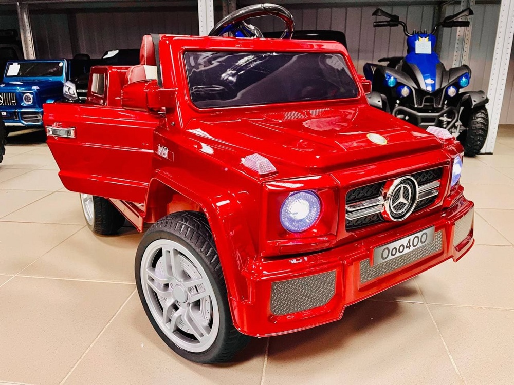 Детский электромобиль RiverToys Mercedes-Benz O004OO VIP (красный) вишневый глянец автокраска - фото2