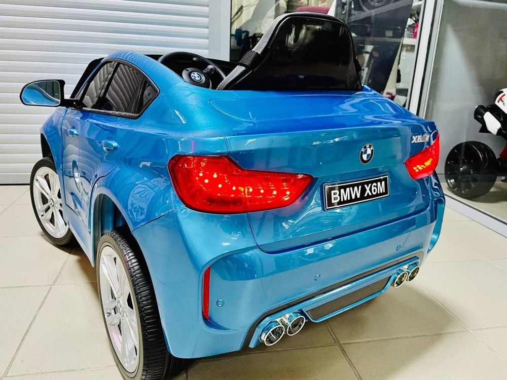 Детский электромобиль RiverToys BMW X6M JJ2199 (синий глянец) лицензия - фото6