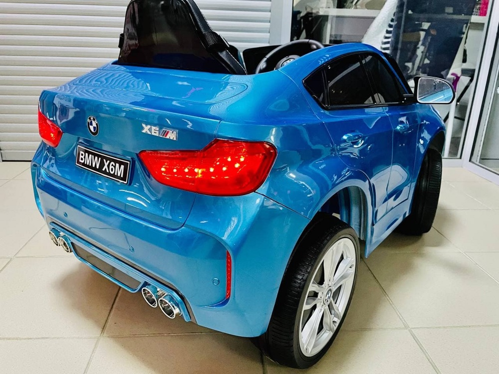 Детский электромобиль RiverToys BMW X6M JJ2199 (синий глянец) лицензия - фото5