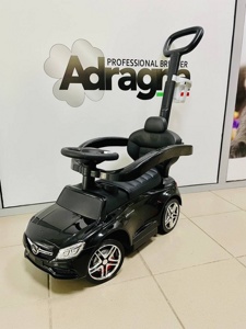 Детская машинка каталка Baby Care AMG C63 Coupe (639 черный) кожаное сиденье резиновые колеса Лицензия - фото