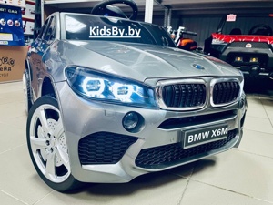 Детский электромобиль Electric Toys BMW Х6 LUX 4x4 (серый автокраска) 2021г - фото
