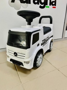 Детская машинка- Каталка Baby Care Mercedes-Benz Antos 656 (белый) кожаное сиденье Лицензия - фото