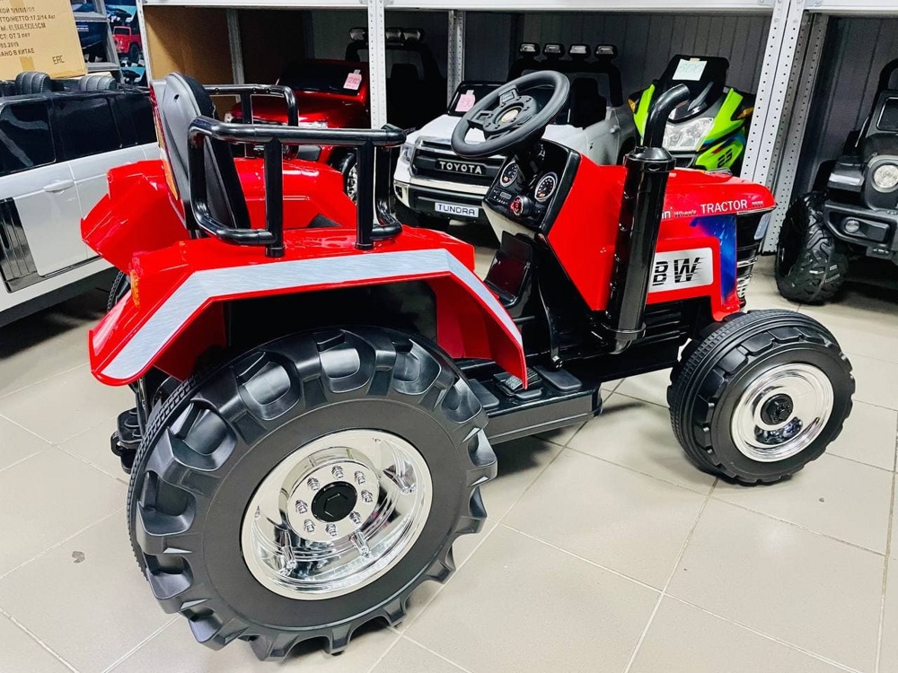 Детский электромобиль RiverToys трактор O030OO (красный) - фото2