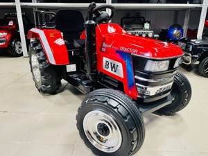 Детский электромобиль RiverToys O030OO Трактор (красный) - фото