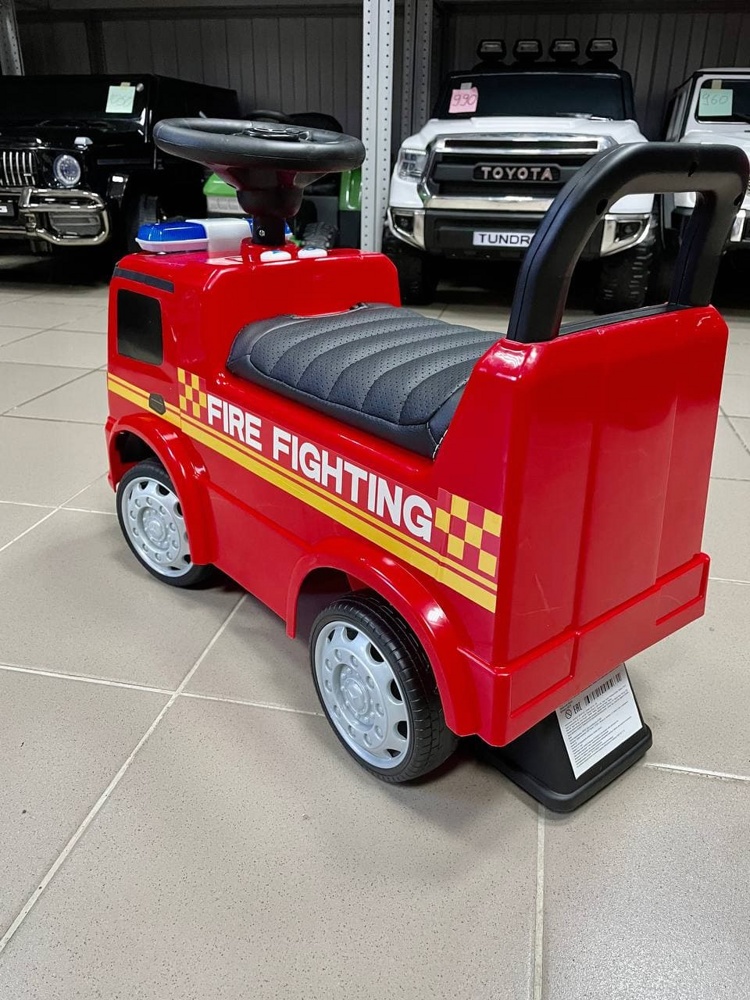Детская машинка- Каталка Baby Care Mercedes-Benz Antos Fire Department 657-F (красный) кожаное сиденье Лицензия - фото3