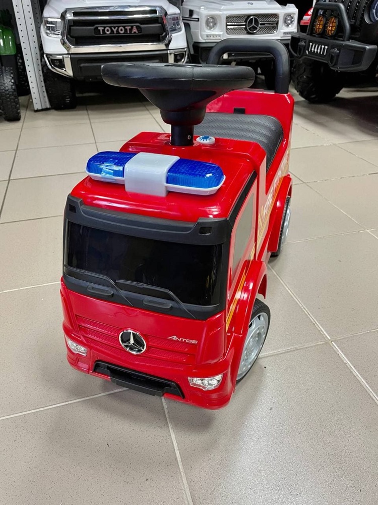 Детская машинка- Каталка Baby Care Mercedes-Benz Antos Fire Department 657-F (красный) кожаное сиденье Лицензия - фото6