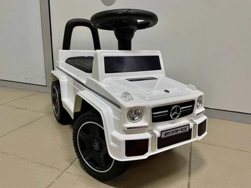 Детская машинка Каталка, толокар RiverToys Mercedes-Benz G63 JQ663 (белый/черный) Лицензия - фото2