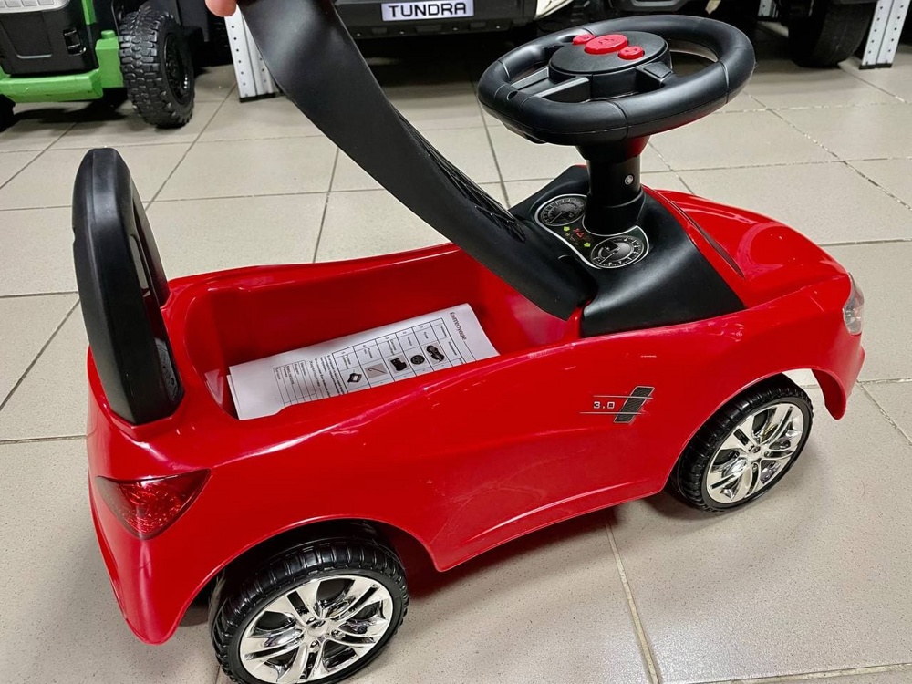 Детская машинка-каталка, толокар RiverToys Audi JY-Z01A (красный/черный) - фото3