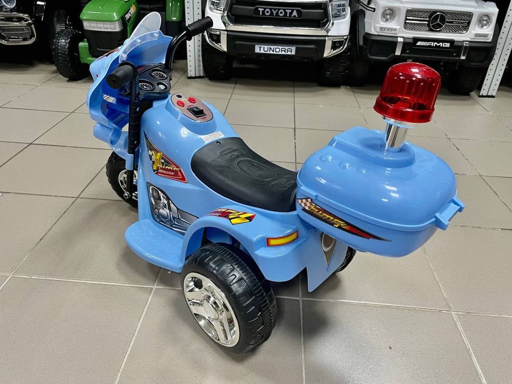 Детский электромобиль мотоцикл RiverToys Moto 998 (голубой) синий - фото4