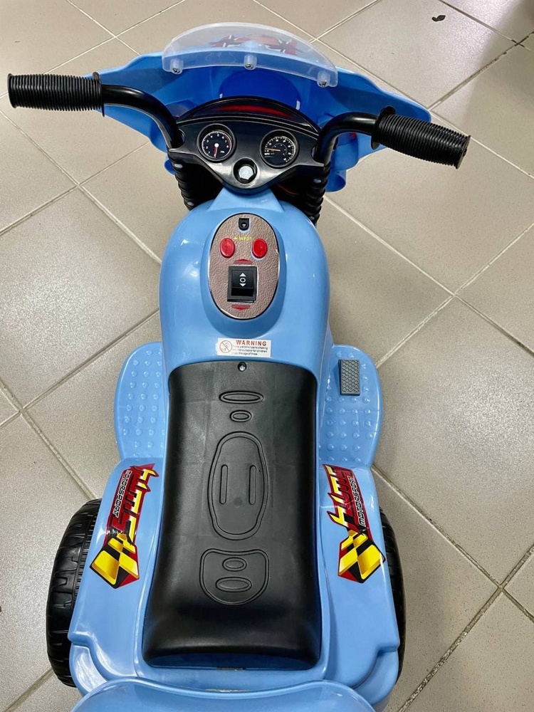 Детский электромобиль мотоцикл RiverToys Moto 998 (голубой) синий - фото3