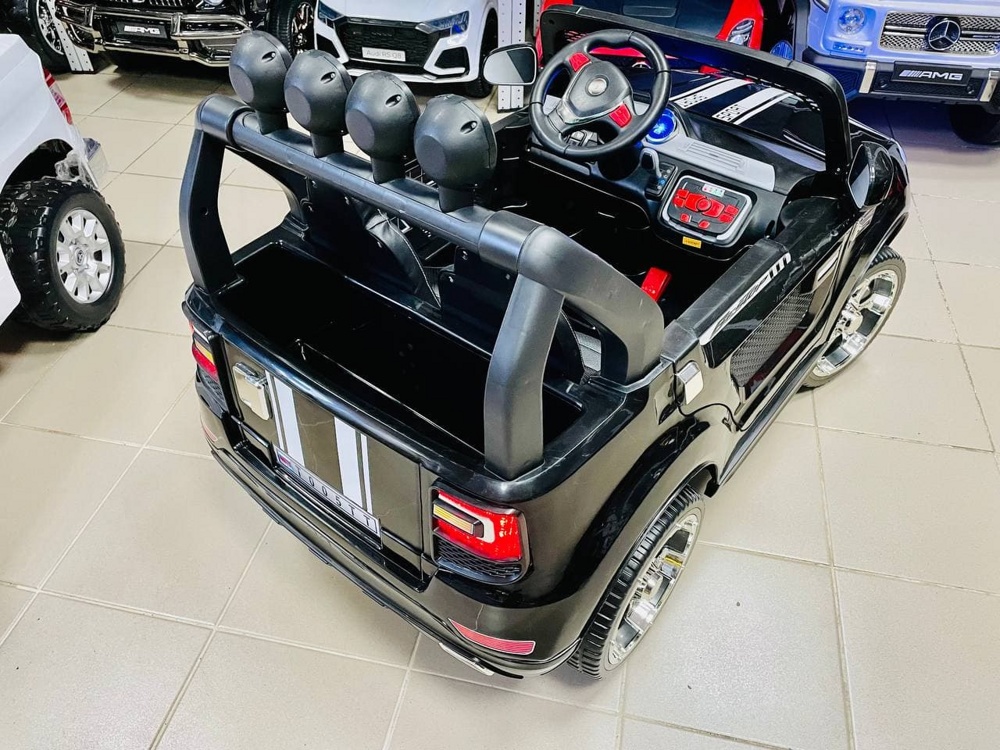 Двухместный детский электромобиль Electric Toys BMW X5 Lux 12V (черный) 2WD 2 а 10Ah арт.8088В с дугами - фото3