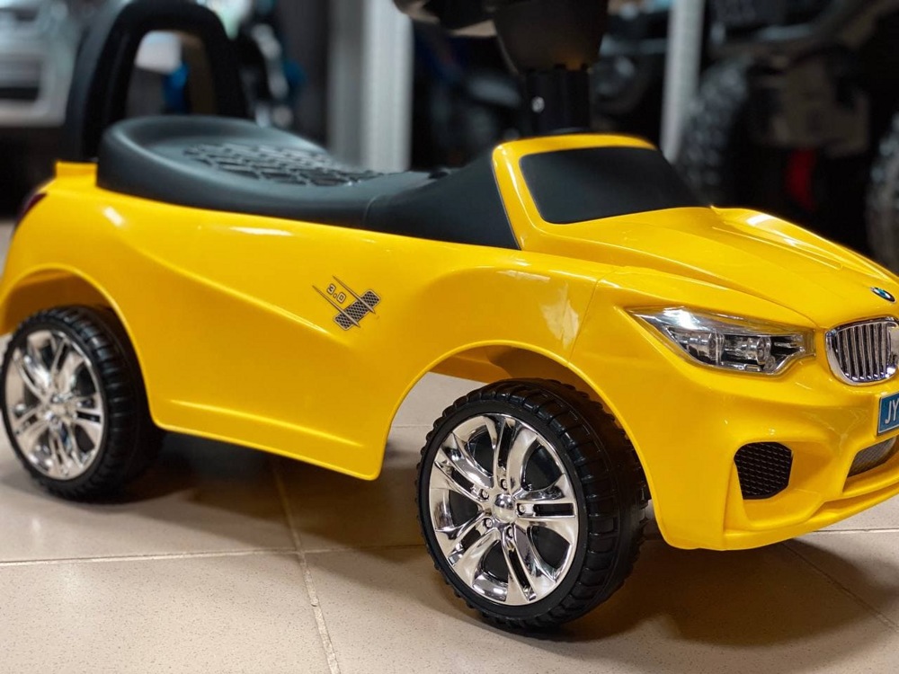 Детская машинка-каталка, толокар RiverToys BMW JY-Z01B (желтый/черный) - фото2