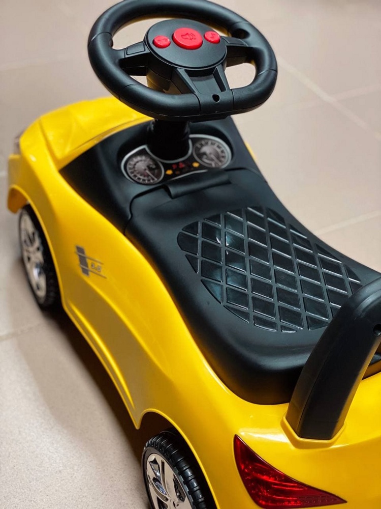Детская машинка-каталка, толокар RiverToys BMW JY-Z01B (желтый/черный) - фото5