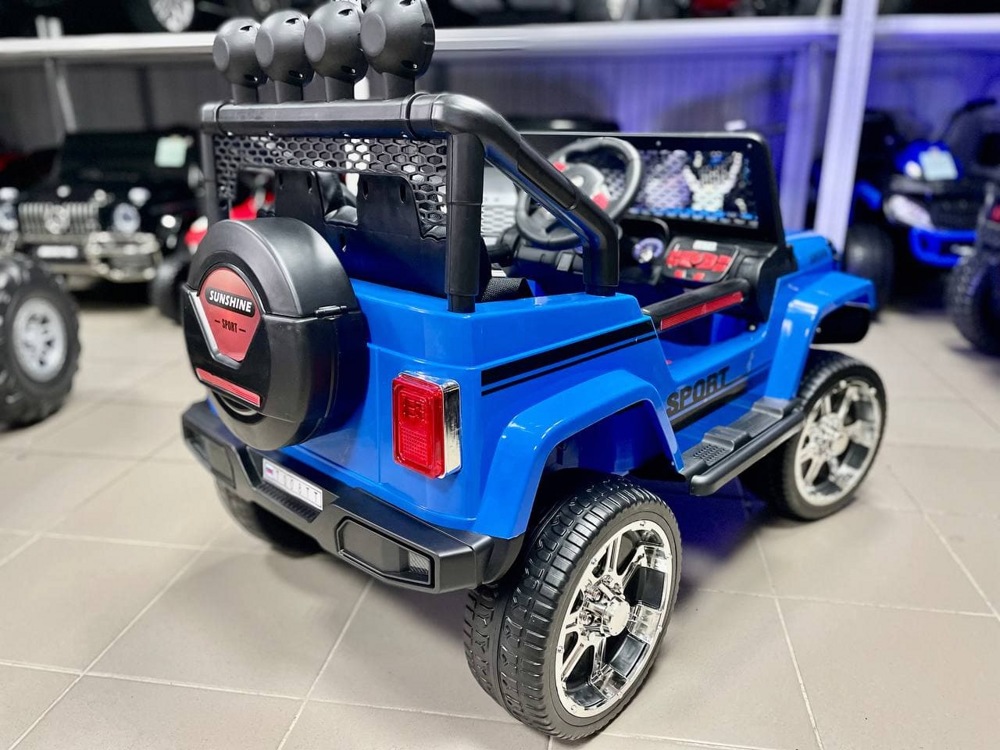 Детский электромобиль RiverToys Jeep T008TT (синий) - фото3