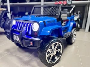 Детский электромобиль RiverToys Jeep T008TT (синий) - фото
