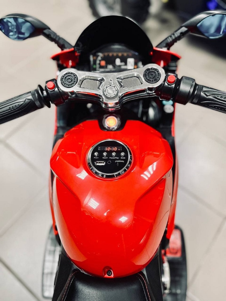 Детский электромобиль, мотоцикл RiverToys A001AA (красный) Ducati - фото3