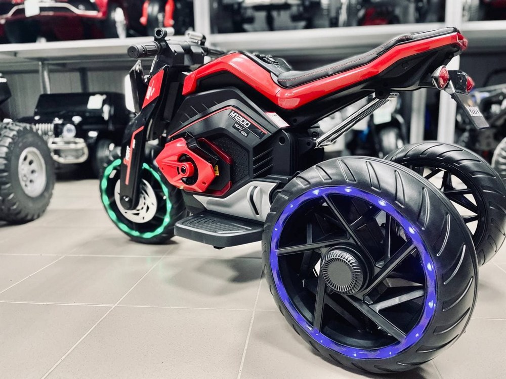 Детский электромобиль, мотоцикл RiverToys X222XX (красный) - фото5