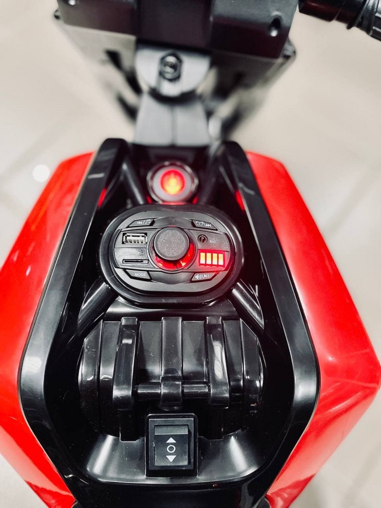 Детский электромобиль, мотоцикл RiverToys X222XX (красный) - фото3