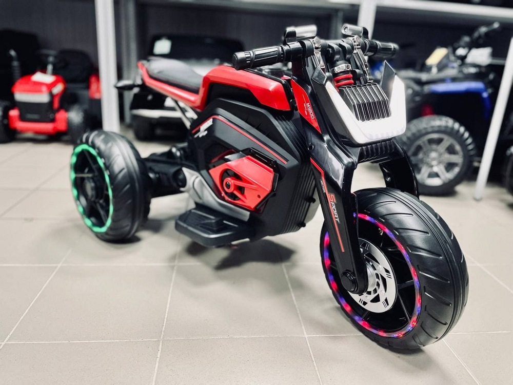 Детский электромобиль, мотоцикл RiverToys X222XX (красный)