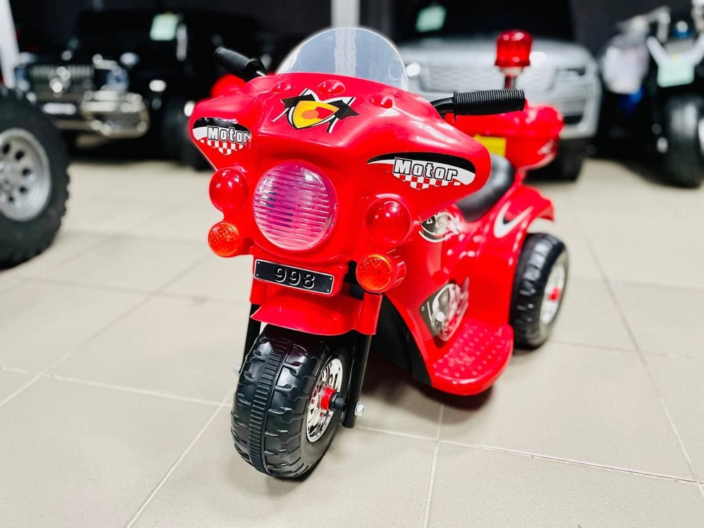 Детский электромобиль мотоцикл RiverToys Moto 998 (красный) - фото3