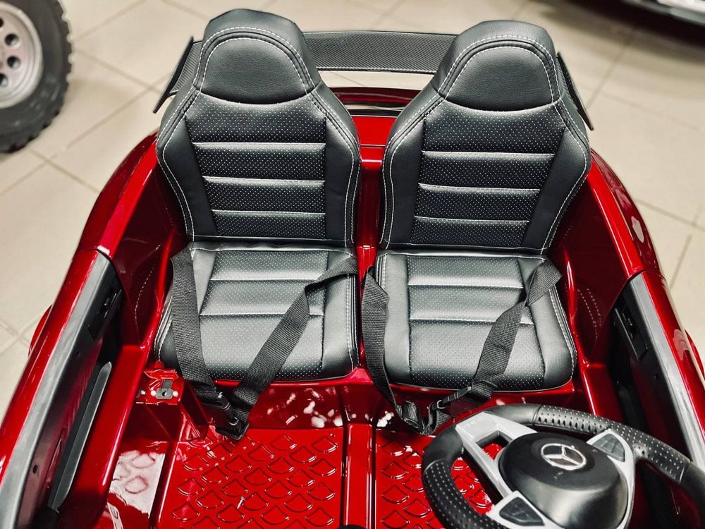 Детский электромобиль RiverToys Mercedes-Benz AMG GTR HL289 (вишневый глянец) Лицензия двухместный полнопривод - фото5