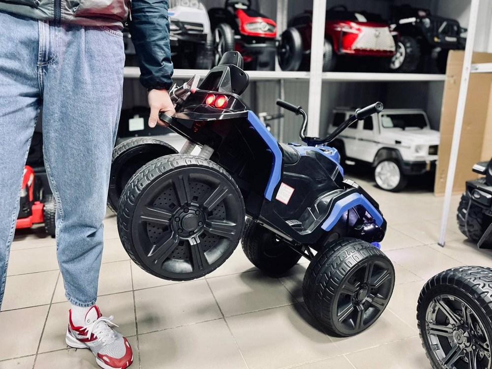 Детский квадроцикл Kid's Care ATV (черный/синий) электробагги - фото3