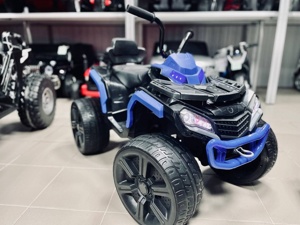 Детский квадроцикл Kid's Care ATV (черный/синий) электробагги - фото