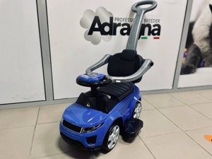Детская машинка Каталка, толокар TO-MA 614R EVA резиновые колеса цвет синий - фото
