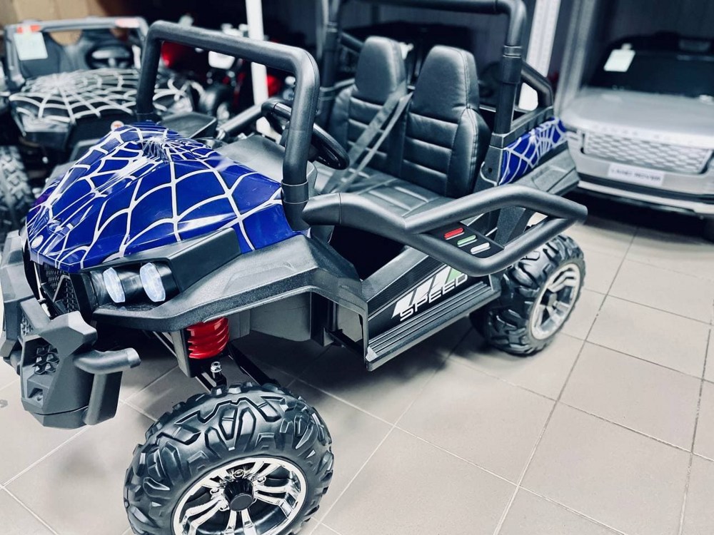 Детский электромобиль RiverToys Buggy T888TT 4WD 24V (синий Spider) полноприводный двухместный - фото3