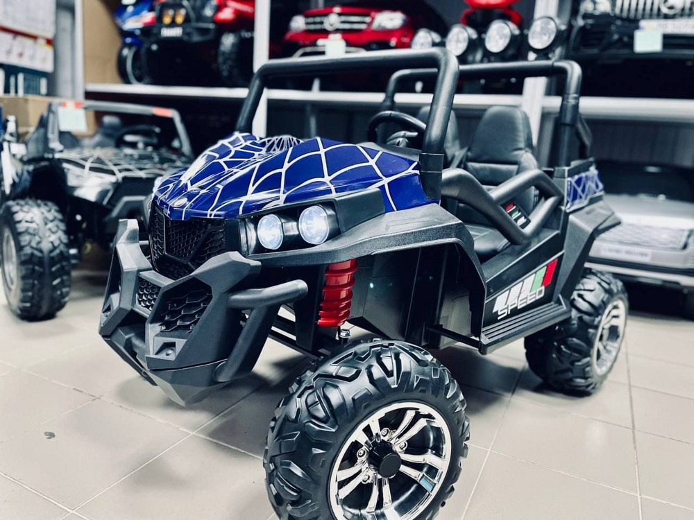 Детский электромобиль RiverToys Buggy T888TT 4WD 24V (синий Spider) полноприводный двухместный - фото2