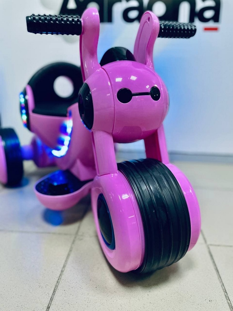 Детский электромобиль мотоцикл RiverToys HL300 (розовый) Z - фото6