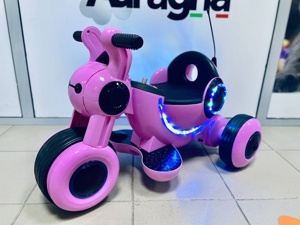 Детский электромобиль мотоцикл RiverToys HL300 (розовый) Z - фото