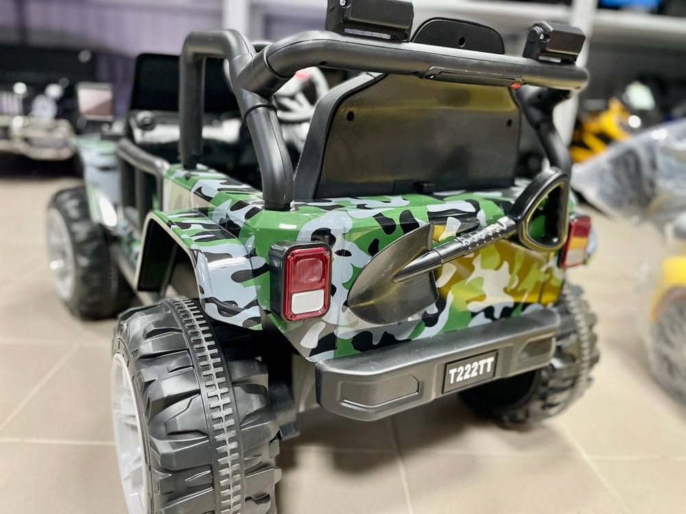 Детский электромобиль RiverToys T222TT 4WD (камуфляж) Jeep Полноприводный - фото3