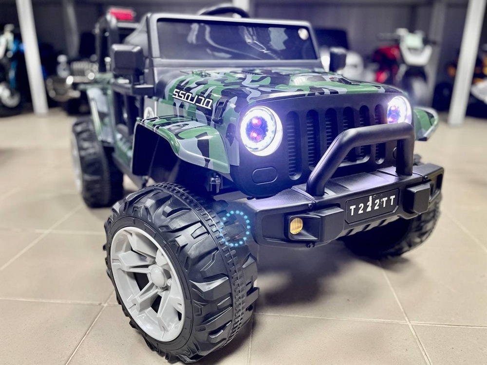 Детский электромобиль RiverToys T222TT (камуфляж) Jeep - фото2