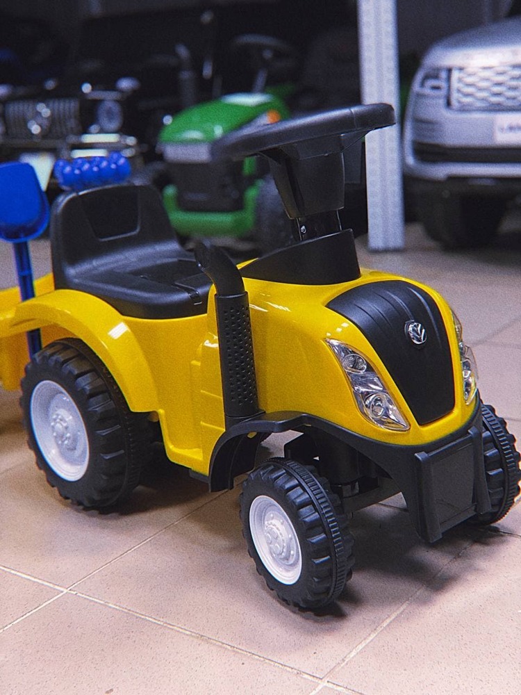 Детская машинка-каталка Baby Care Holland Tractor 658-T (желтый) с прицепом, звуковые и световые эффекты - фото6