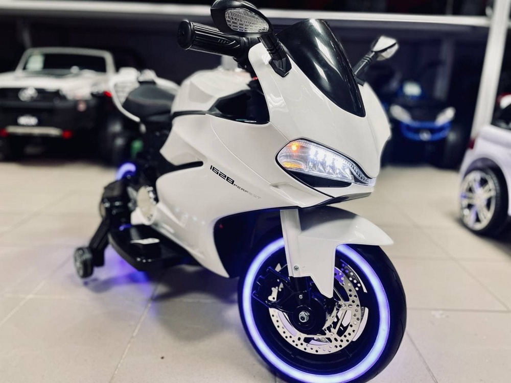 Детский электромобиль, мотоцикл RiverToys A001AA (белый) Ducati - фото2