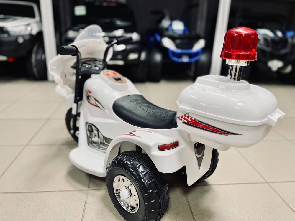 Детский электромобиль мотоцикл RiverToys Moto 998 (белый) - фото5
