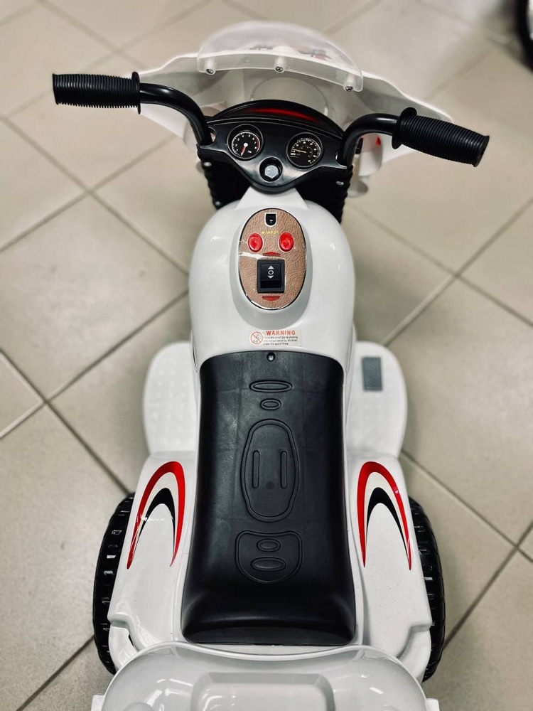 Детский электромобиль мотоцикл RiverToys Moto 998 (белый) - фото4